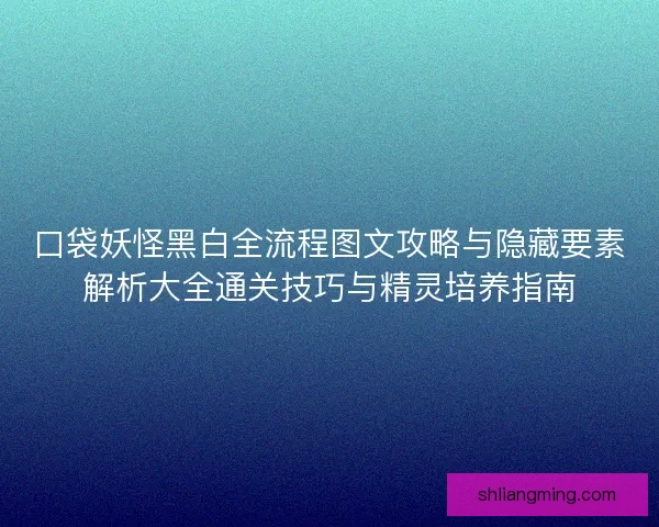 口袋妖怪黑白全流程图文攻略与隐藏要素解析大全通关技巧与精灵培养指南