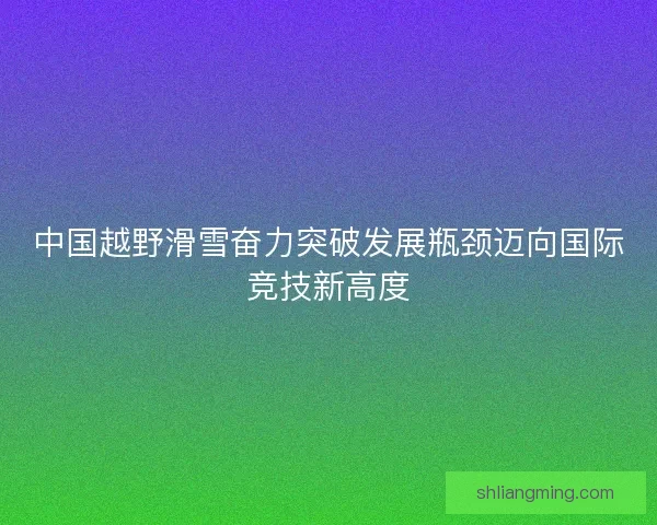 中国越野滑雪奋力突破发展瓶颈迈向国际竞技新高度